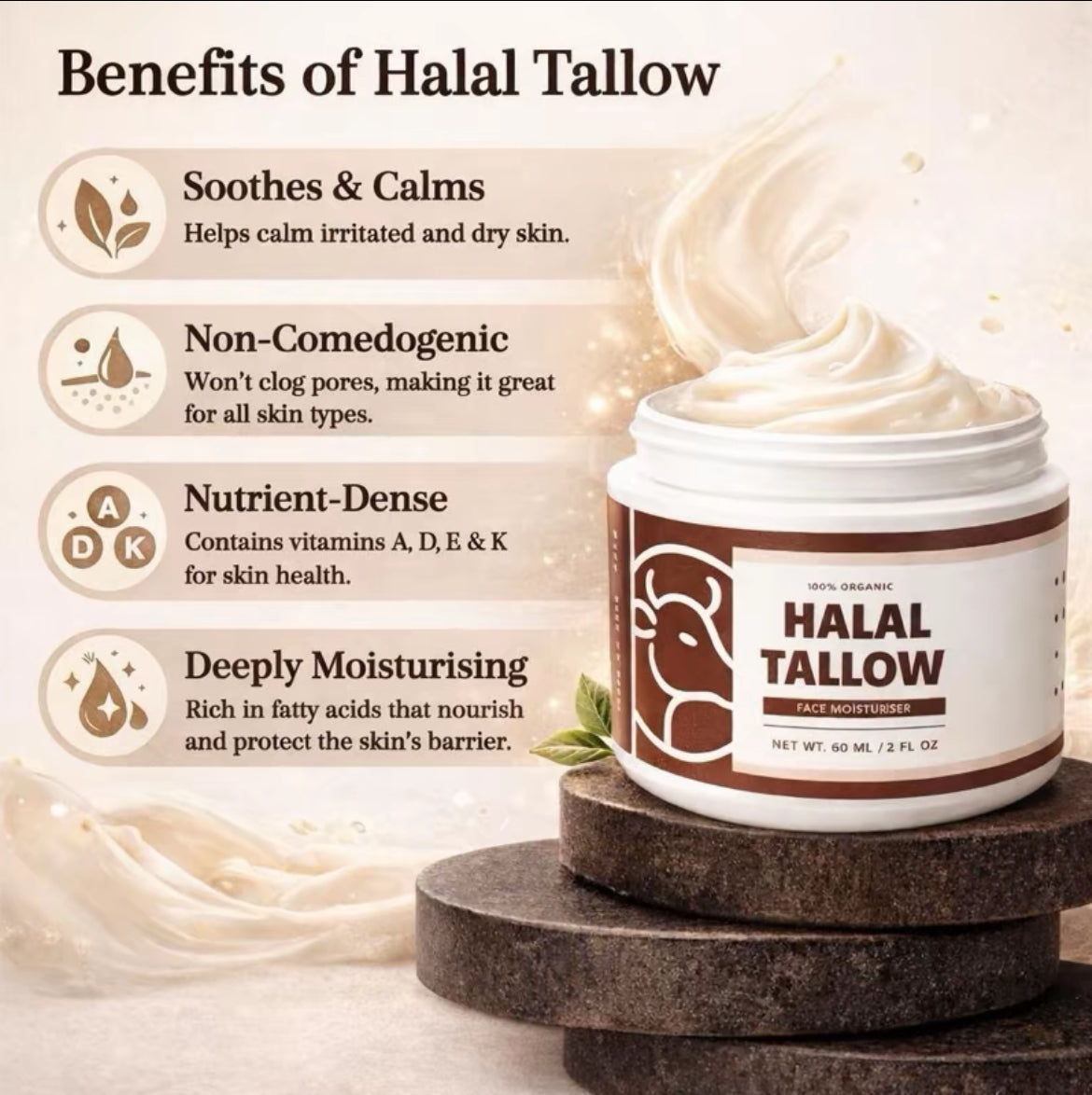 Face Moisturiser 2x60ML (Free Shipping included)