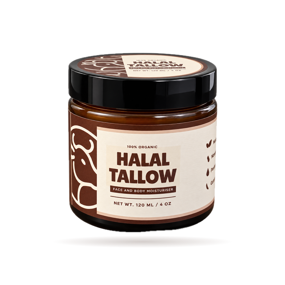 Sensitive Skin Moisturiser 120ml in an amber glass jar